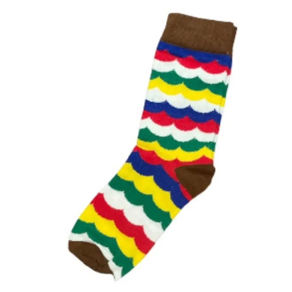 2 pairs - Colorful Fall Funny Socks Wavy Stripe Women Socks
